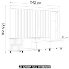 Estante Painel Para TV 70 Pol 242cm Le Gard Z10 Cumaru - Mpozenato