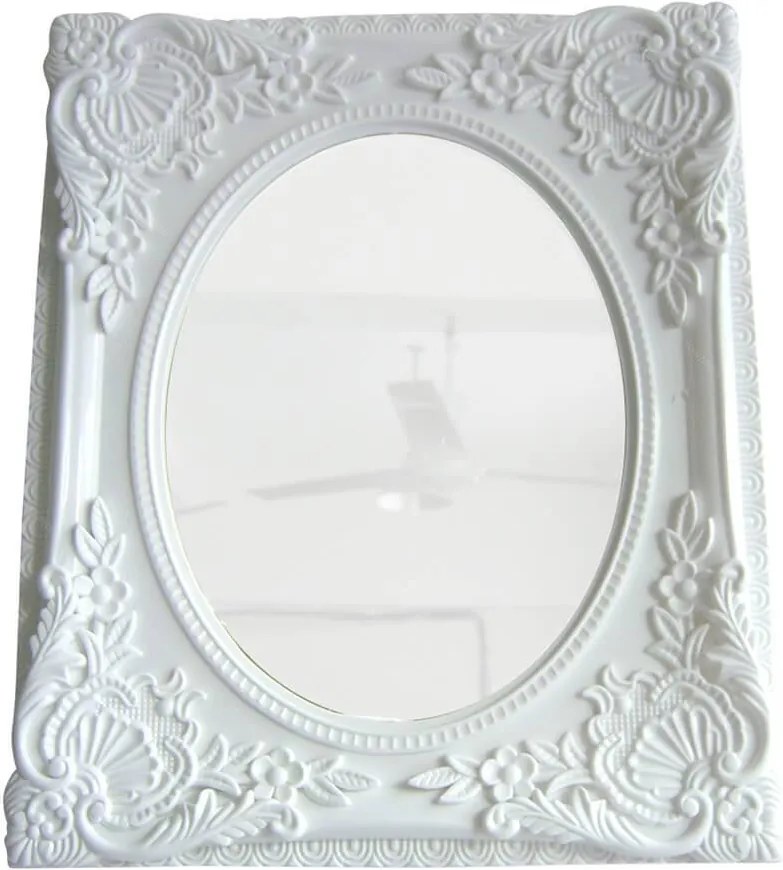 Espelho Retangular com Vidro Oval My Castle Branco Urban 31,5x26,5 cm