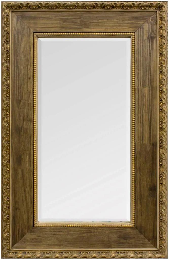 Espelho Decorativo Rustico Na Cor Natural Envelhecido Com Bisotê