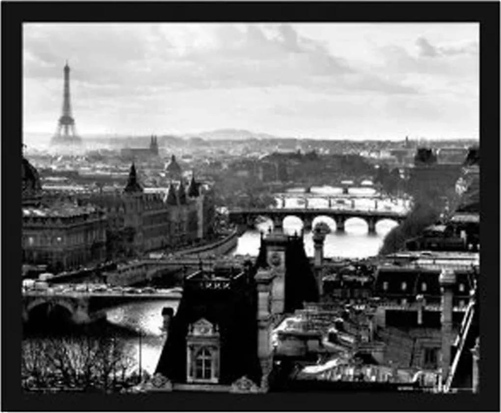 Poster Paris França Torre Eiffel Em Preto E Branco Sem Vidro 50x40cm