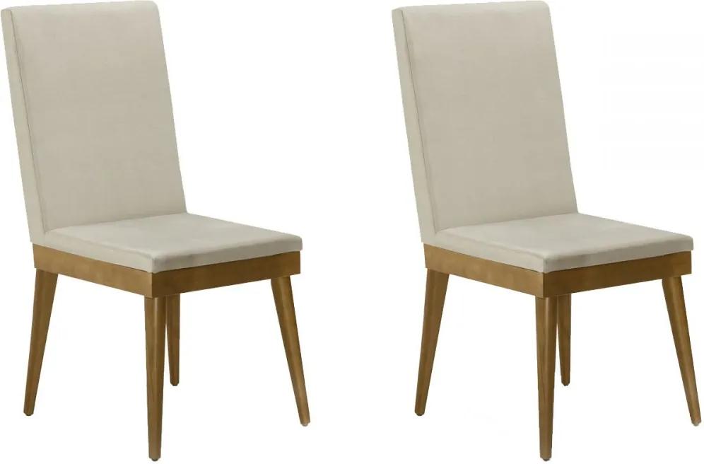 Cadeiras Kit 2 Cadeiras Carrara Amendoa/Vel Bege - Art Panta