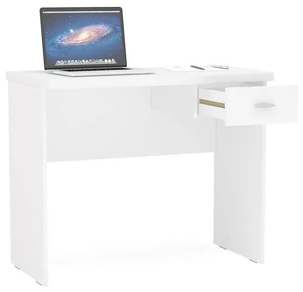 Mesa Computador De Escritório Resende 90cm 1 Gaveta - Branco