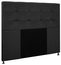 Cabeceira Cama Box Casal King 193cm Safira Suede I02 Preto - Mpozenato