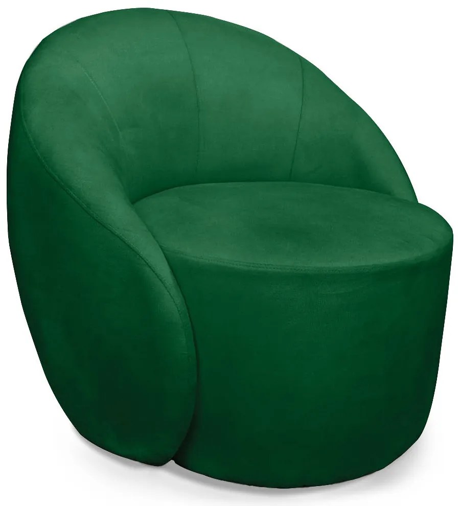 Poltrona Decorativa Orgânica Giratória Lua Suede Verde D03 - D'Rossi