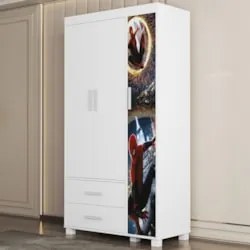Guarda Roupa Infantil 89cm Com 3 Portas Herói Aranha Z53    - Mpozenat