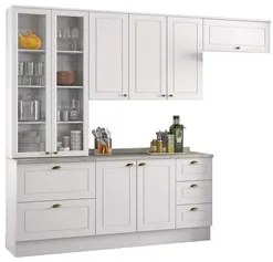 Cozinha Modulada Completa 271cm 5 Peças com Cristaleira 8 Portas Liana