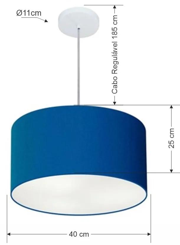 Pendente Cilíndrico Azul Marinho MJ-4099 Para Mesa de Jantar e Estar