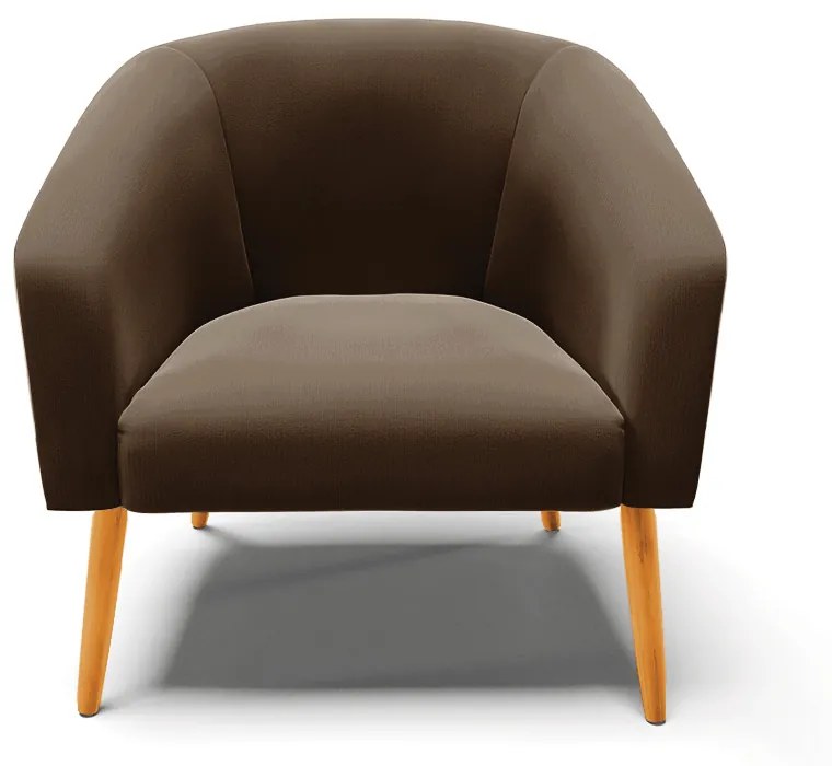 Poltrona Decorativa Pé Palito Castanho kit 2 Stella Suede Marrom D03 - D'Rossi