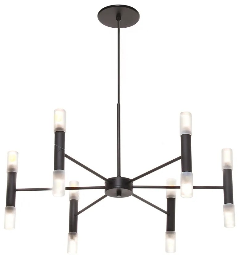 Pendente Flash Ø61X36Cm Tubo Duplo Ponteira Acrílico Metal Alumínio 12... (CROMADO)