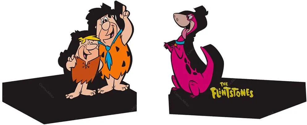 Aparador de Livros HB Flintstones Fred Barney e Dino em Madeira Urban