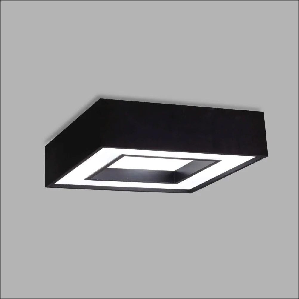 Plafon De Sobrepor Quadrado Cherry 4L E27 45X45X12Cm | Usina 4540/45 (BT - Branco Texturizado)