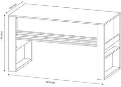 Mesa Para Computador Escrivaninha ME4146 Nogal - Tecno Mobili