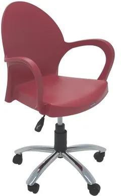 Cadeira Grace com braços e rodízio vermelha Tramontina 92078040