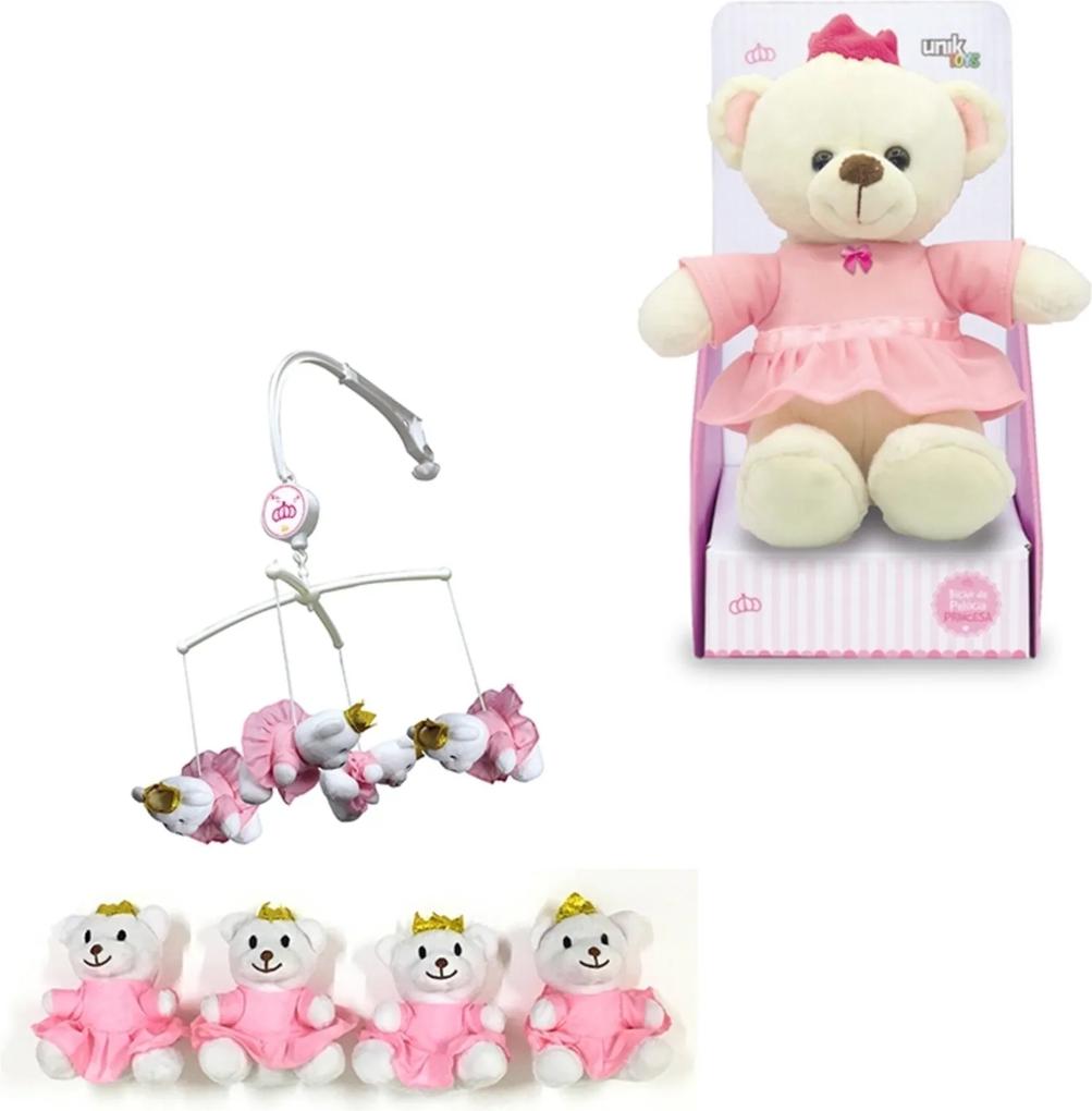 Móbile  Urso Princesa de Pelúcia 20cm  - Unik Toys Rosa