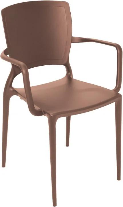 Cadeira Sofia com braço marrom - Cor Marrom - Tramontina