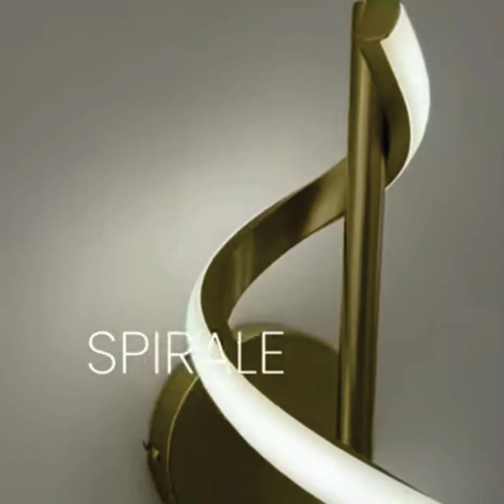 Arandela Spirale 15X17X42Cm Led 8W 3000K Bivolt Dourado - Usina Import...