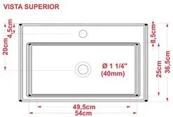 Cuba Pia Semi Encaixe para Banheiro Retangular 54cm XRT C08 Cinza - Mp