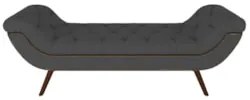Puff Recamier Calçadeira 140cm Pés Palito Madeira Vêneto Z37 Veludo Ch