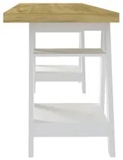 Mesa Escrivaninha 135cm Pés Cavalete Darte A06 Olmo/Branco - Mpozenato