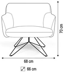 Kit 02 Poltronas Decorativas Jade Base Orby Fixa C-416 Corano Tressê L