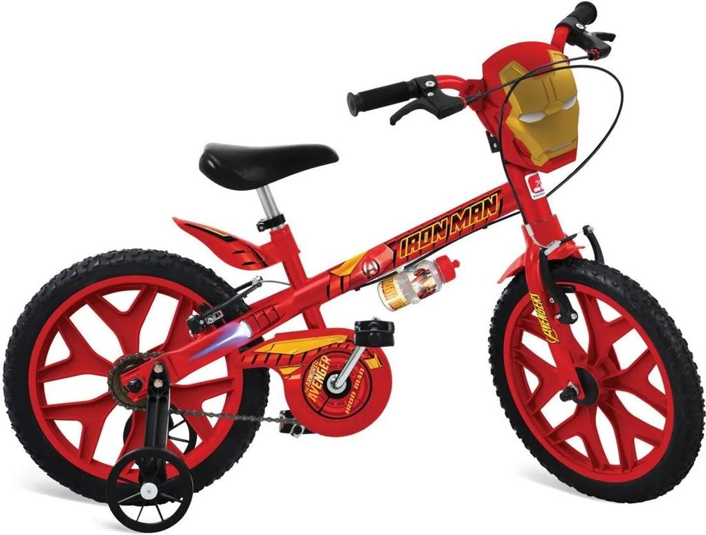 Bicicleta Bandeirante 16 Vingadores Homem de Ferro Vermelho