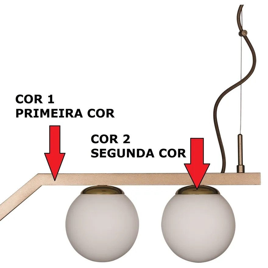 Pendente Zig 145X30Cm 6Xg9 / Cabo Aço Chumbador + Cabo Rayon / Globo Ø... (DR-M Dourado Metálico, AMBAR)