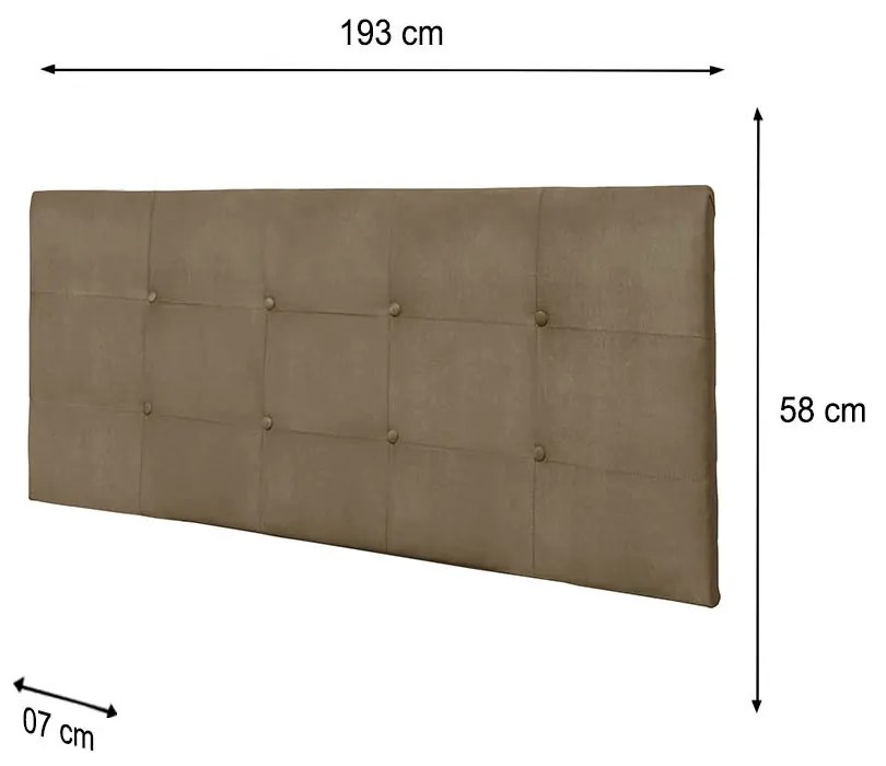 Painel Luna Para Cama Box King 193 cm Suede Bege - D'Rossi