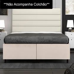 Base Cama Box Casal Queen 158cm Bipartido Hit I02 Suede Bege - Mpozena