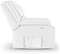 Poltrona do Papai Reclinável Pietra Power Touch USB FH9 PU Branco - Mp