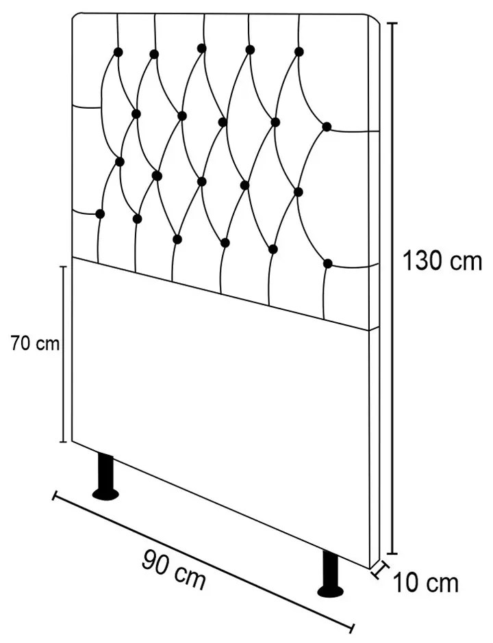 Cabeceira Diamante Para Cama Box Solteiro 90 cm Linho - D'Rossi - Cinza