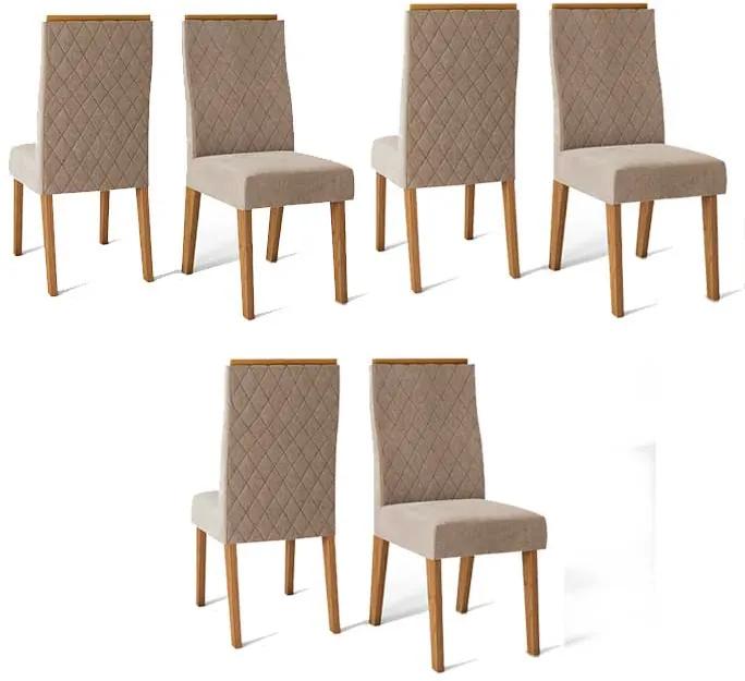 Conjunto 6 Cadeiras Cássia Carvalho Nobre Tecido Veludo Kraft