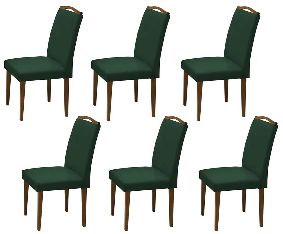Conjunto 6 Cadeiras Decorativa Lorena Aveludado Verde