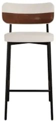 Banqueta Alta Bar Estofada Kit 4 Ella M25 Linho Palha/Marrom - Mpozena