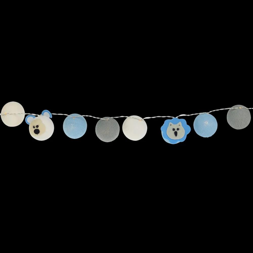 Luminária Decorativa Kit Amiguinhos Do Safari Azul - À pilha
