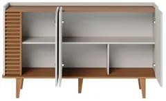 Balcão Aparador Buffet 3 Portas 136cm Madrid C05 Off White Matte/Freij