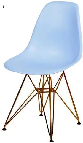 Cadeira Eames Polipropileno Azul Claro Base Cobre - 45975 Sun House