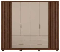 Guarda Roupa Casal 6 Portas Martin C01 Havana/Off White - Mpozenato