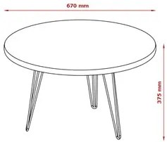 Mesa de Centro Redonda Base Aço Evolution Off White - Patrimar