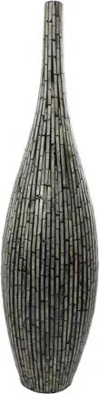 Vaso Decorativo Preto em Madrepérola 93 cm x 25 cm