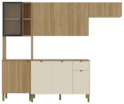 Cozinha Compacta Com Balcão 251cm Laura Plus Freijó/Soft Z06 - Mpozena