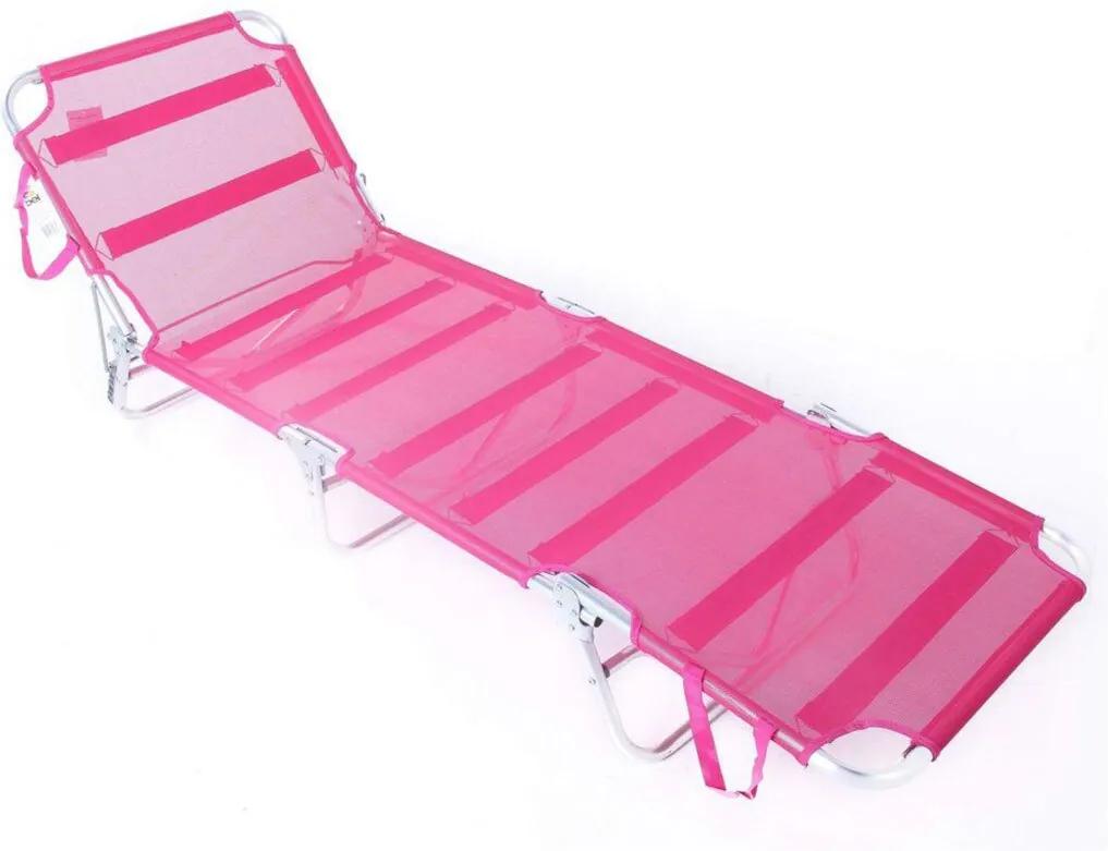 Cadeira Espreguiçadeira Textiline Aluminio Ad Rosa Belfix