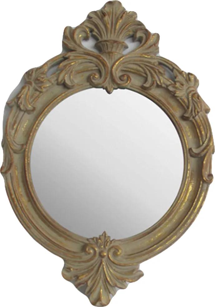 Espelho Moldura Clássica Oval Dourado Envelhecido - 50x5x35cm