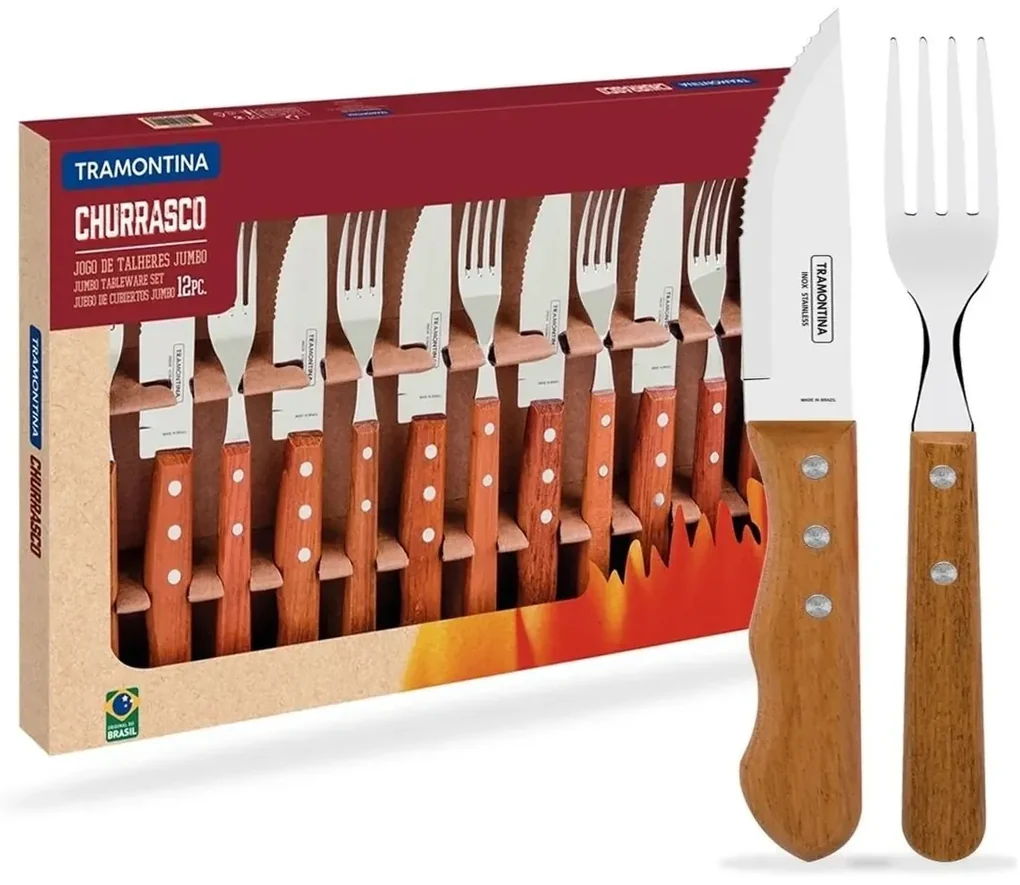 Jogo Para Churrasco Tramontina 24 Peças Jumbo Garfo Faca