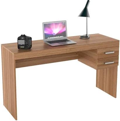 Mesa para Notebook Escrivaninha 136cm 2 Gavetas Office Plus ESC 0301 Castanho - Appunto