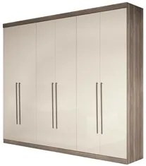 Guarda Roupa Casal 6 Portas Versalhes Castanha/Off White - Santos Andi