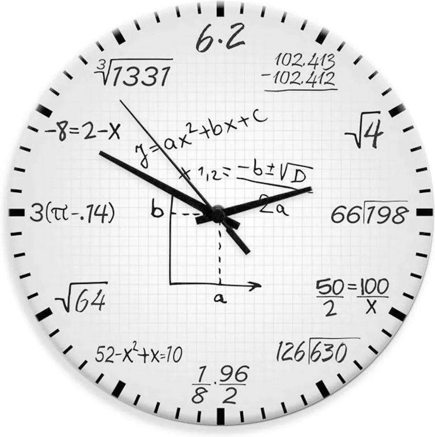 Relógio de Parede Matemática em Madeira MDF - 28 cm
