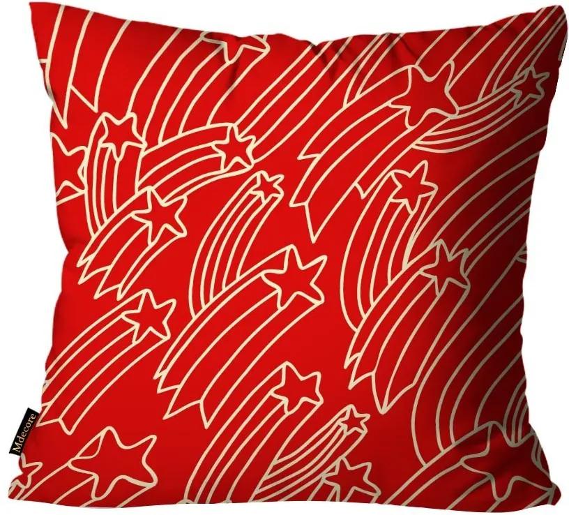 Capa para Almofada Mdecore Natal Estrela Vermelha45x45cm