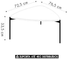 Mesa de Centro Orgânica Para Sala Pé Metal Zira D04 Bali - Mpozenato