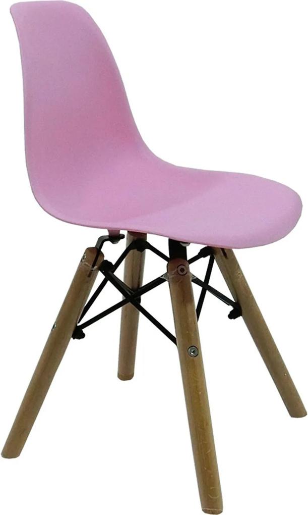 Cadeira Dkr Wood Kids Charles Eames Rosa Byartdesign