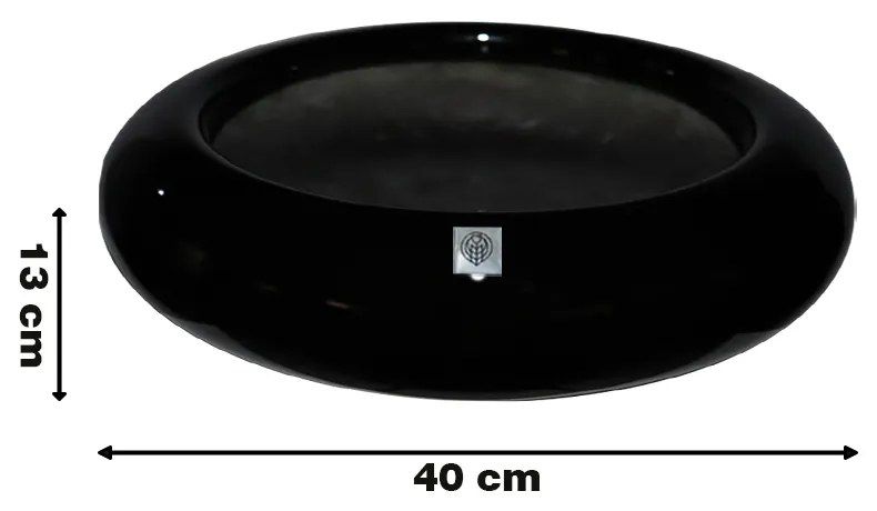 Bacia Decorativa Redonda M Preto G07 - Gran Belo
